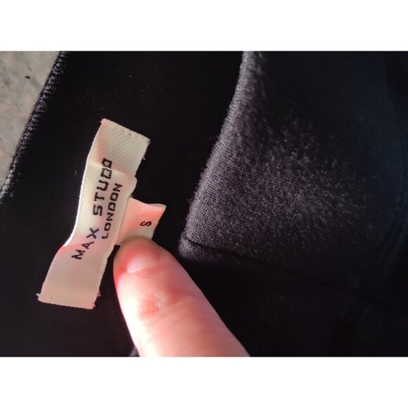 Max Studio Cropped Wide Leg Ponte Pull On Trousers Black S NWOT - Picture 8 of 8